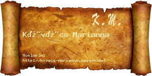 Kövécs Marianna névjegykártya